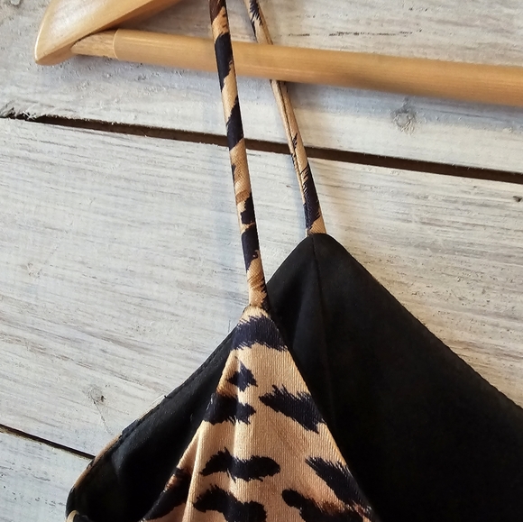 Jessica McClintock Gunne Sax Leopard Print Slip Dress Brown Cream Size 7/8 - Picture 12 of 13